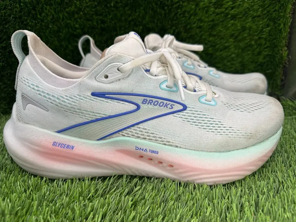 Brooks Glycerin 22 1204341B110 Athletic Sneaker Women's 9.5B White Jacquard Gym